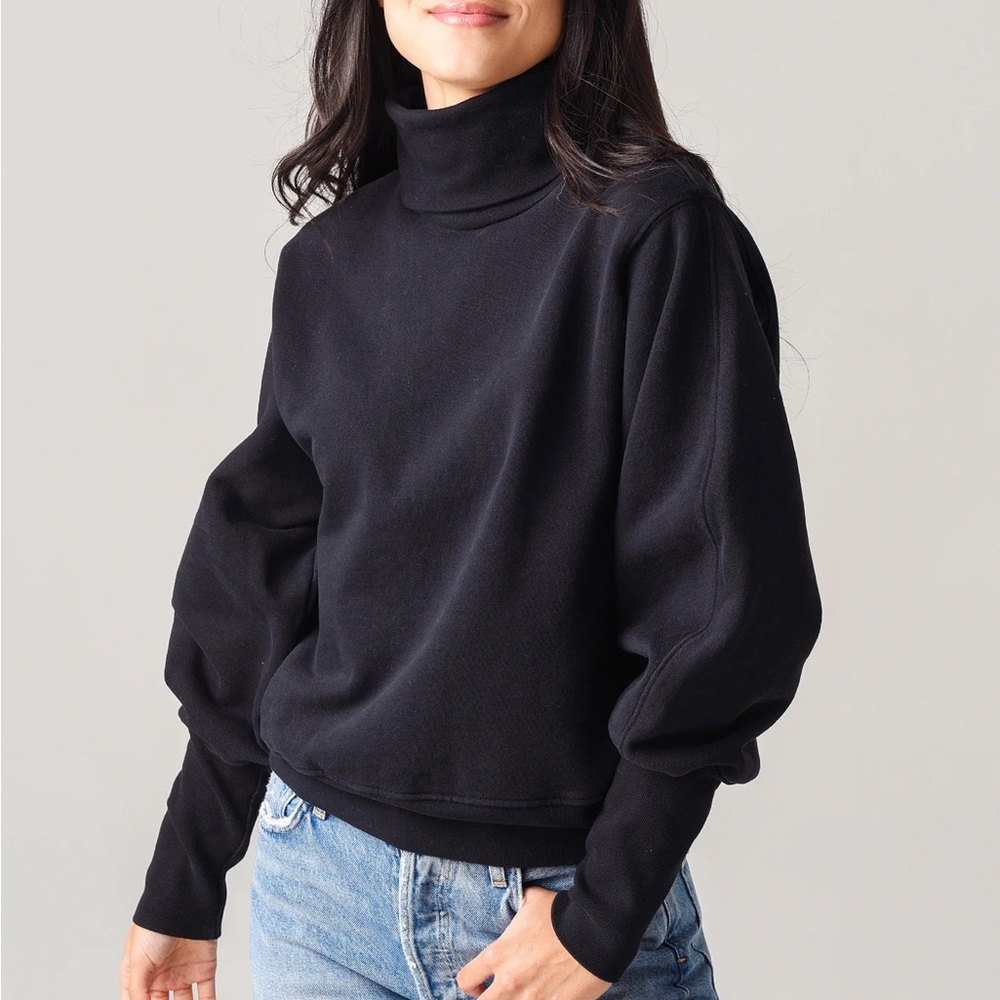 AGOLDE Extended Rib Sweatshirt in Black Women's Size XS